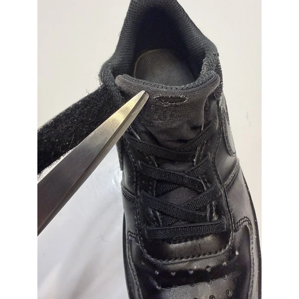 Nike Court Borough Shoes Youth 1Y Black Hook & Loop Strap Sneakers DV5457-002 - Picture 6 of 11